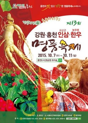 제13회 강원홍천 인삼한우 명품축제 포스터 <사진제공=홍천군>