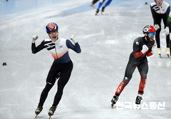 사진 : 2022 베이징동계올림픽대회에서 황대헌 선수가 2월 9일(수) 남자 쇼트트랙 1,500M에서 금메달을 획득하며 대한민국 선수단의 첫 승전보를 전했다.